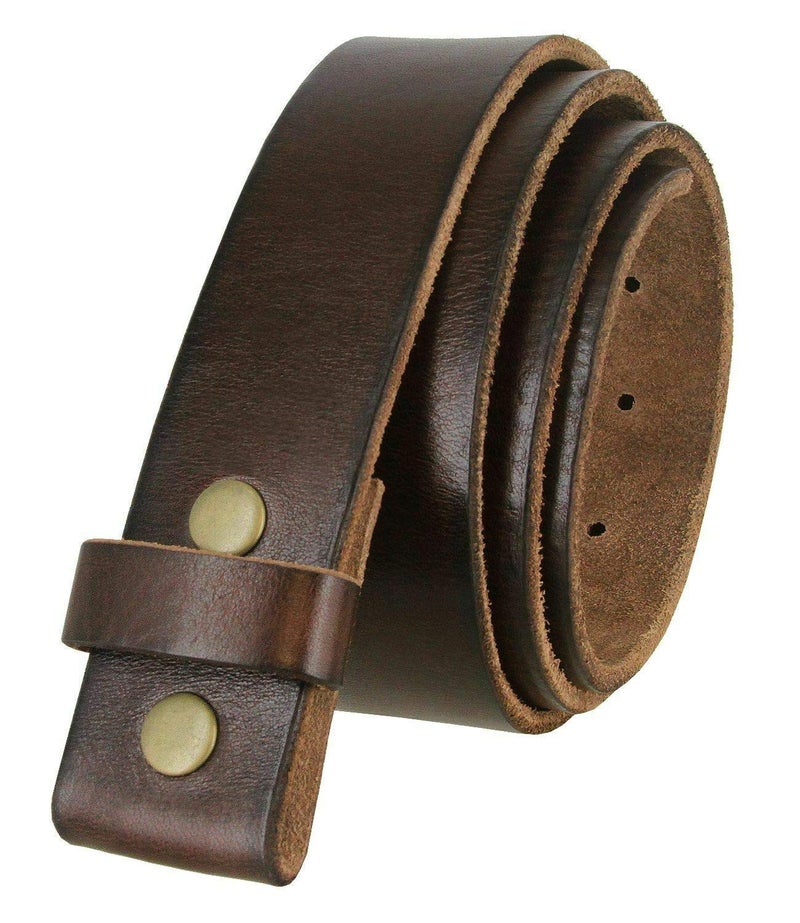 Belts.com 100% One-Piece Full Grain Leather Belt Strap with No Slot Hole 1-1/2"(38mm) Wide (Brown, 34) - Image 1